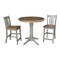 International Concepts Round 36 in Rd Ped Gathering Ht Table, 2 San Remo Stools, Hickory/Stone, 36 in W, 36 in L, 35.1 in H K41-36RT-27B-S102-2 - alternate 1